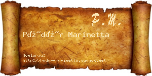 Pádár Marinetta névjegykártya